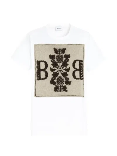 Barrie Cashmere-patch T-shirt In White
