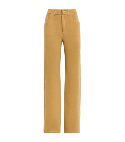 Barrie Cashmere-wool Straight Trousers In Brown