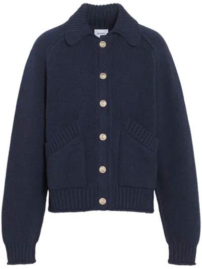 Barrie Chunky-knit Cashmere Cardigan In Blue