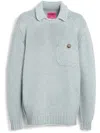 Barrie Chunky-knit Cashmere Polo Jumper In 蓝色