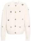 Barrie Chunky-knit Embroidered Cardigan In White