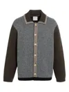 Barrie Colour-block Buttoned Jacket In Gray