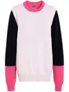 Barrie Colour-block Cashmere Jumper In 粉色