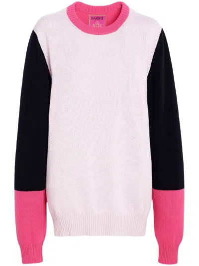 Barrie Colour-block Cashmere Jumper In 粉色