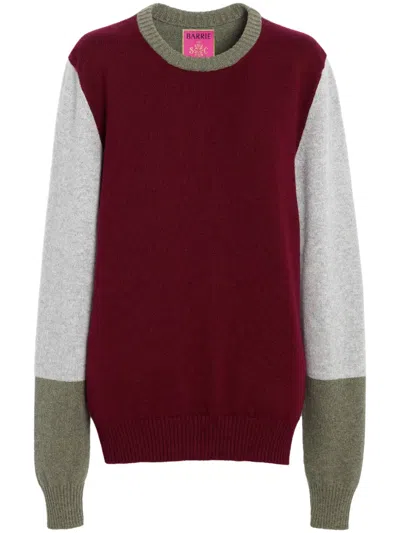 Barrie Colour-block Cashmere Jumper In 红色