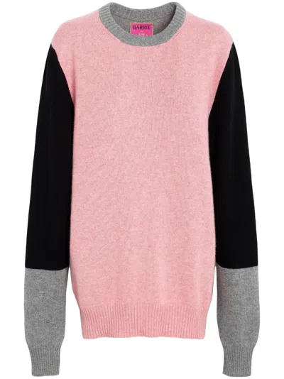 Barrie Colour-block Cashmere Jumper In 粉色