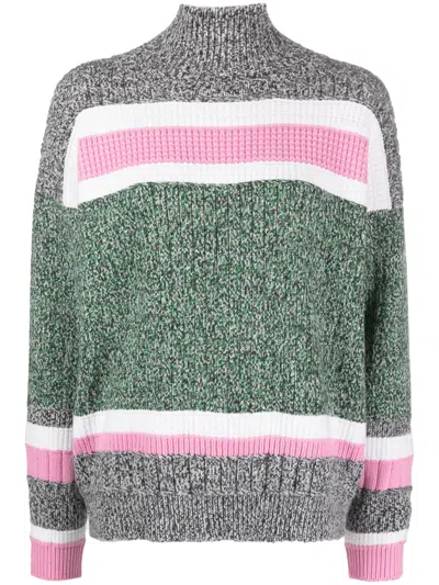 Barrie Colour-block Cashmere Jumper In Grey