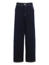 Barrie Contrast-stitch Wool Trousers In Blue