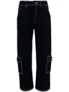 Barrie Contrast-stitching Cargo Trousers In Blue