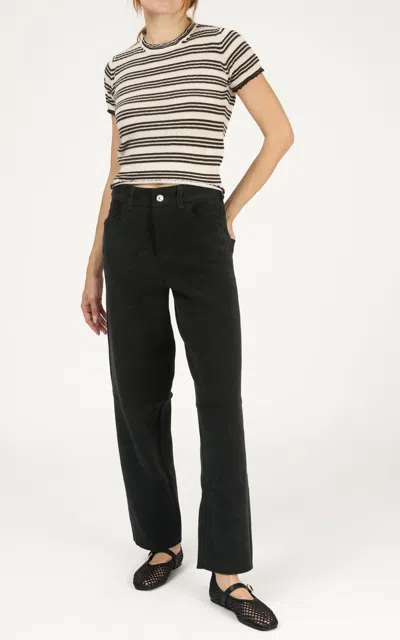 Barrie Cotton-cashmere Blend Trousers In Green