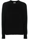 Barrie Romantic Timeless Cashmere Round Neck Pullover In Black