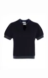 Barrie Crystal Cashmere Top In Black