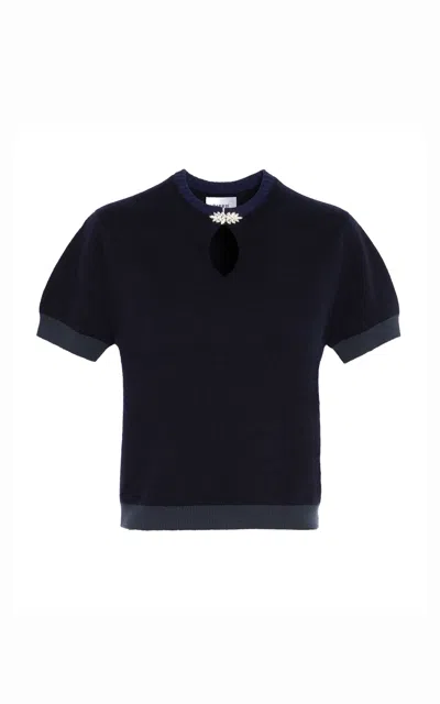 Barrie Crystal Cashmere Top
