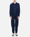 Barrie Button-fastening Drawstring Jumpsuit In Blue