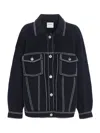 Barrie Denim Cashmere Cotton Jacket Navy In Black
