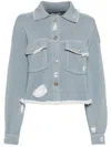 Barrie Denim Fringed Jacket In Blue