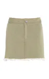 Barrie Denim-like Cashmere Mini Skirt In Green