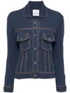 Barrie Denim-like Fitted Jacket In Blue