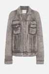 Barrie Denim Printed Regular Jacket In Gray
