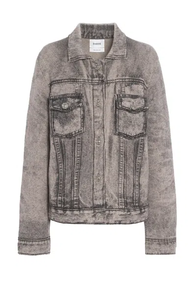 BARRIE DENIM-EFFECT REGULAR JACKET WITH BUTTON CLOSURE