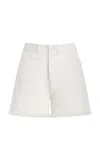 Barrie Distressed Denim-like Cashmere Shorts In White
