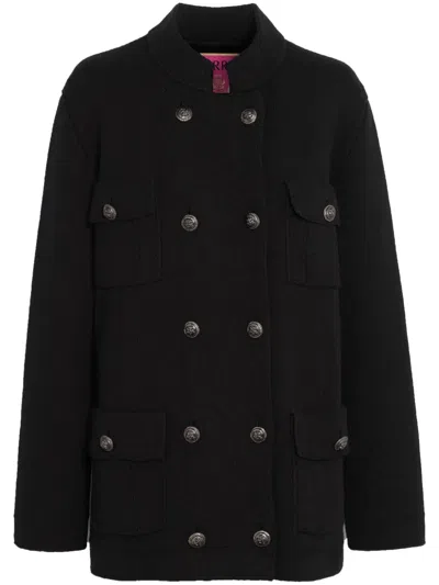 Barrie Double-breasted Military Coat In 黑色