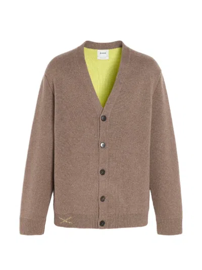 Barrie Double-faced Cashmere Cardigan In Brown