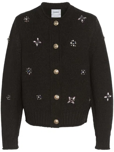 Barrie Embroidered Cashmere Cardigan In Black