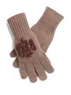 Barrie Embroidered Cashmere Gloves In Brown