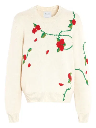 Barrie Floral-intarsia Cashmere Jumper In Neutral