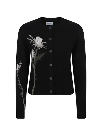 Barrie Floral-jacquard Cardigan In Black