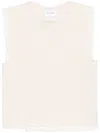 Barrie Frayed-detailing Knitted Top In Neutrals