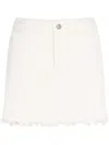 Barrie Frayed-hem Skirt In White