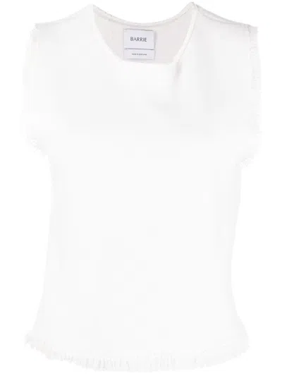 Barrie Fringe-trim Knitted Top In Neutrals