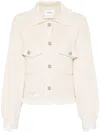 Barrie Fringe-trim Denim Jacket In Neutrals