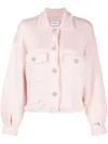 Barrie Fringe-trim Knitted Jacket In Pink