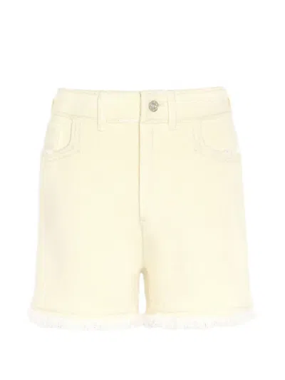Barrie Fringed Denim Shorts In Neutral