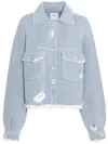 Barrie Denim Fringed Jacket In Blue