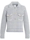 Barrie Gingham Cashmere-blend Jacket In 灰色