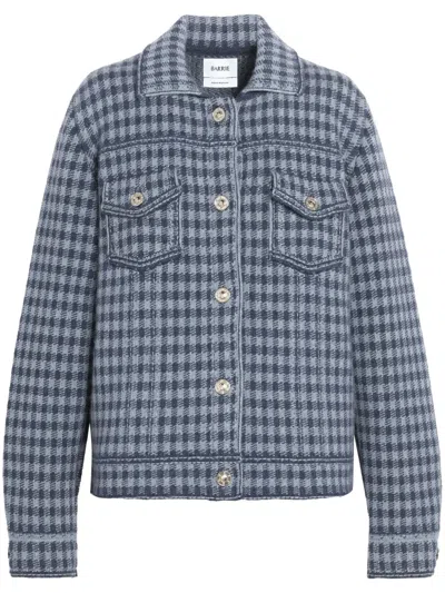 Barrie Gingham Cashmere-blend Jacket In Blue