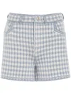 Barrie Gingham-check Cashmere-blend Shorts In Grey