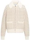 Barrie Gingham-pattern Cashmere Jacket In White