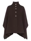 Barrie High-neck Poncho In Brown