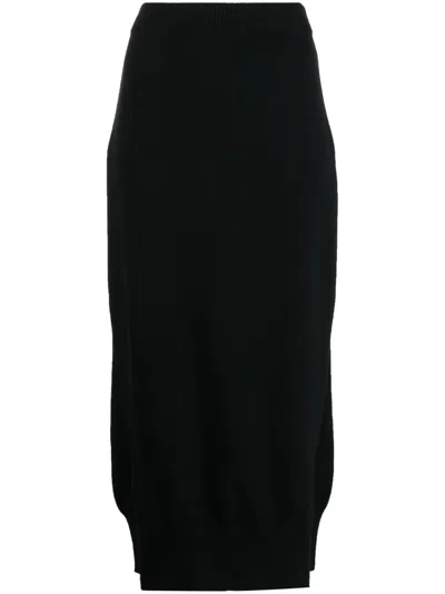 Barrie Side-slit Knit Skirt In Black