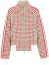 Barrie Houndstooth-pattern Bomber Jacket In 粉色