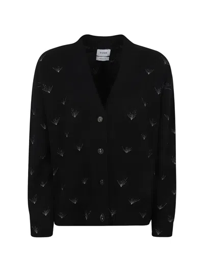 Barrie Iconic Crystal-embellished Cardigan In Black