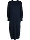 Barrie Long Cashmere Knit Dress In Blue