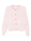 Barrie Intarsia Boucle Cardigan In Pink