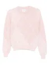 Barrie Intarsia Bouclé Jumper In Pink