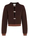 Barrie Jewel-detail Cashmere Cardigan In Brown